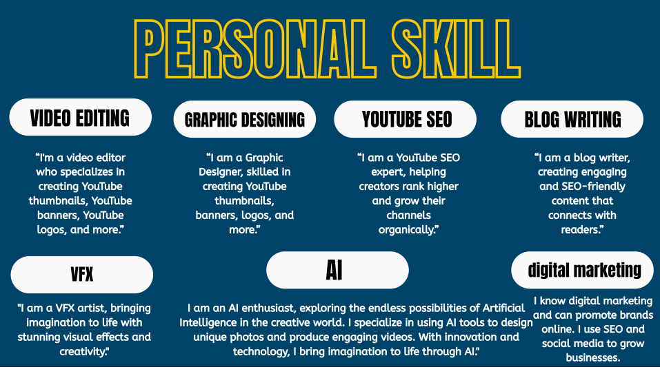 Home potfolio personal skills